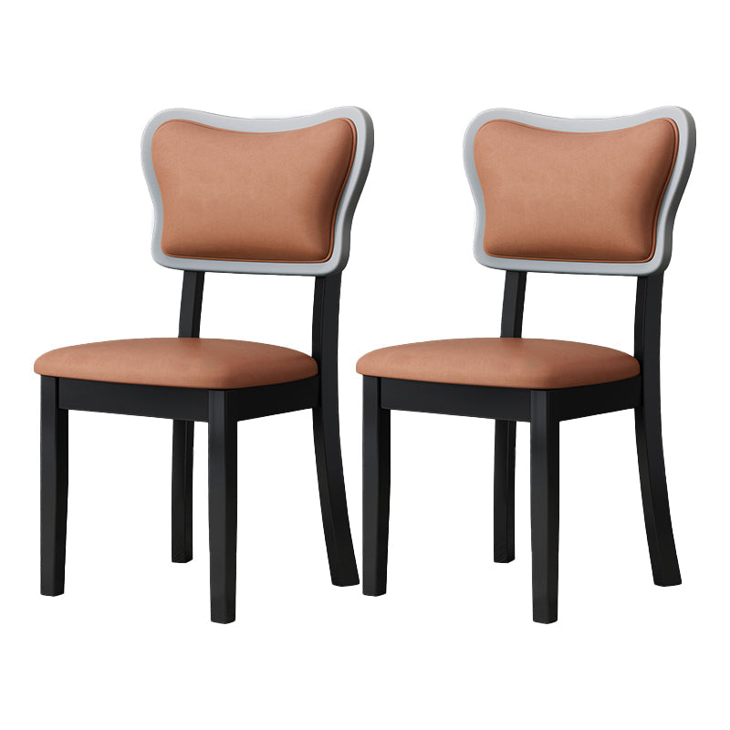 Home Scandinavian Side Chair Wood Upholstered Open Back Dining Room Chair (Set of 2) Orange Black Clearhalo ' kitchen&dining_furn' 'Dining Chairs' 'Dining Tables & Seating' 'dining_chair' 'furn' 'furn_dining_chair' 'Furniture' 'furniture_dining_chair' 'Kitchen & Dining Furniture' 'kitchen' 4008686