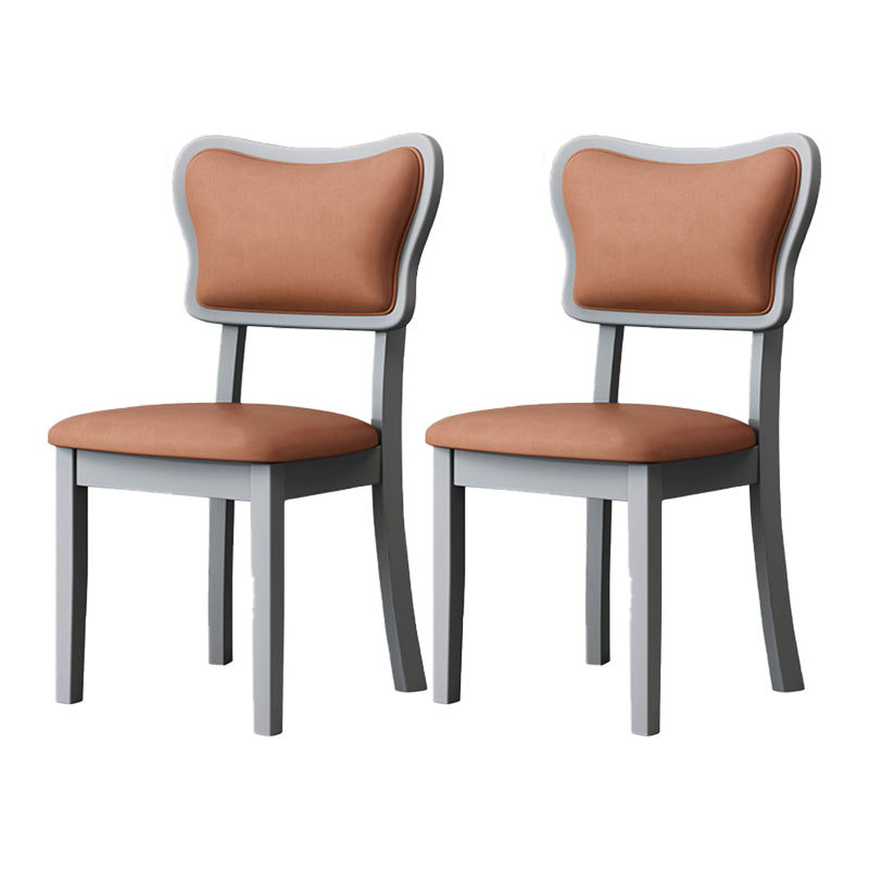 Home Scandinavian Side Chair Wood Upholstered Open Back Dining Room Chair (Set of 2) Orange Gray Clearhalo ' kitchen&dining_furn' 'Dining Chairs' 'Dining Tables & Seating' 'dining_chair' 'furn' 'furn_dining_chair' 'Furniture' 'furniture_dining_chair' 'Kitchen & Dining Furniture' 'kitchen' 4008687
