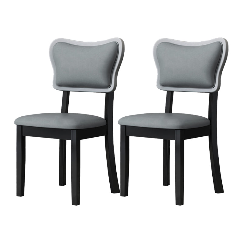 Home Scandinavian Side Chair Wood Upholstered Open Back Dining Room Chair (Set of 2) Grey Black Clearhalo ' kitchen&dining_furn' 'Dining Chairs' 'Dining Tables & Seating' 'dining_chair' 'furn' 'furn_dining_chair' 'Furniture' 'furniture_dining_chair' 'Kitchen & Dining Furniture' 'kitchen' 4008688
