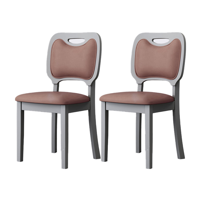 Indoor Scandinavian Side Chair Wood Upholstered Open Back Dining Room Chair (Set of 2) Pink Gray Clearhalo ' kitchen&dining_furn' 'Dining Chairs' 'Dining Tables & Seating' 'dining_chair' 'furn' 'furn_dining_chair' 'Furniture' 'furniture_dining_chair' 'Kitchen & Dining Furniture' 'kitchen' 4008692
