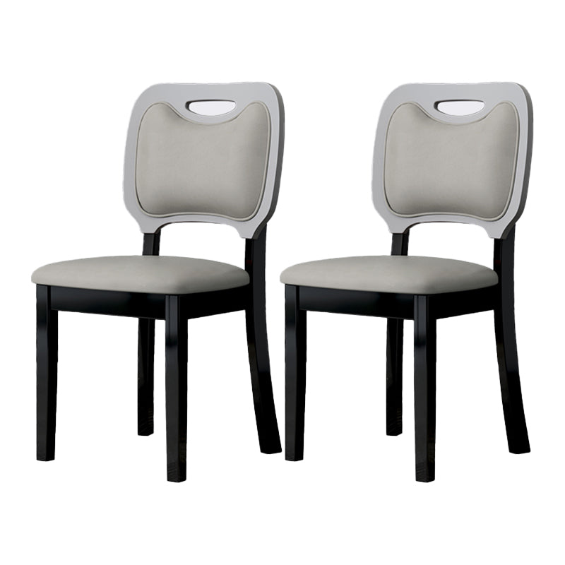 Indoor Scandinavian Side Chair Wood Upholstered Open Back Dining Room Chair (Set of 2) Off-White Black Clearhalo ' kitchen&dining_furn' 'Dining Chairs' 'Dining Tables & Seating' 'dining_chair' 'furn' 'furn_dining_chair' 'Furniture' 'furniture_dining_chair' 'Kitchen & Dining Furniture' 'kitchen' 4008693