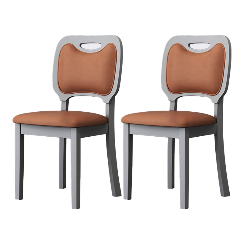 Indoor Scandinavian Side Chair Wood Upholstered Open Back Dining Room Chair (Set of 2) Orange Gray Clearhalo ' kitchen&dining_furn' 'Dining Chairs' 'Dining Tables & Seating' 'dining_chair' 'furn' 'furn_dining_chair' 'Furniture' 'furniture_dining_chair' 'Kitchen & Dining Furniture' 'kitchen' 4008695