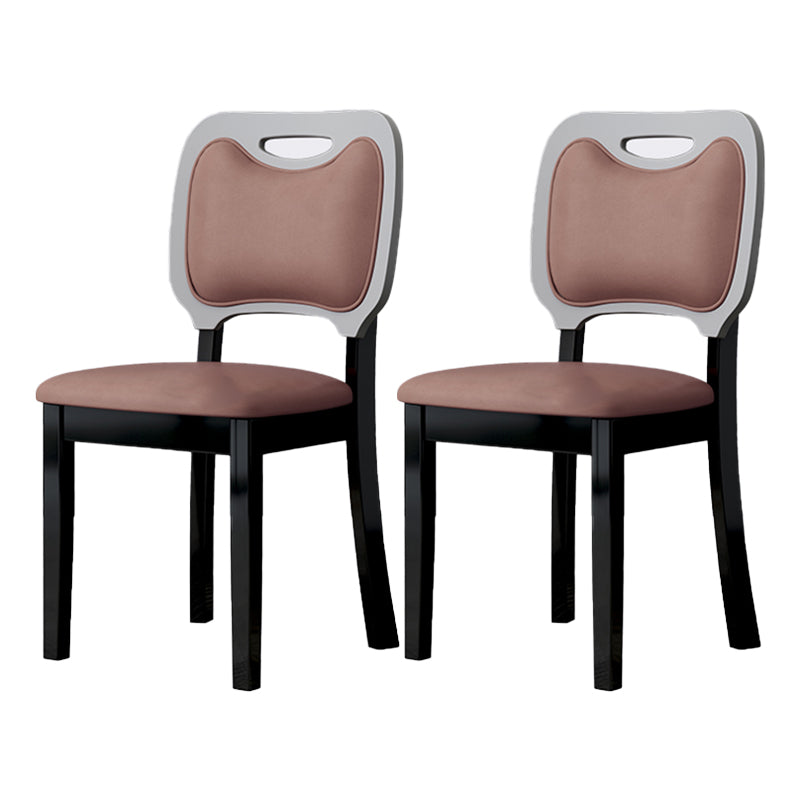 Indoor Scandinavian Side Chair Wood Upholstered Open Back Dining Room Chair (Set of 2) Pink Black Clearhalo ' kitchen&dining_furn' 'Dining Chairs' 'Dining Tables & Seating' 'dining_chair' 'furn' 'furn_dining_chair' 'Furniture' 'furniture_dining_chair' 'Kitchen & Dining Furniture' 'kitchen' 4008698