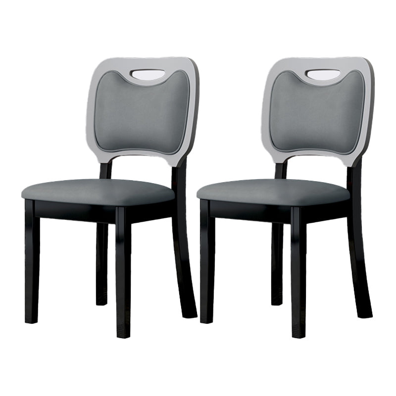 Indoor Scandinavian Side Chair Wood Upholstered Open Back Dining Room Chair (Set of 2) Grey Black Clearhalo ' kitchen&dining_furn' 'Dining Chairs' 'Dining Tables & Seating' 'dining_chair' 'furn' 'furn_dining_chair' 'Furniture' 'furniture_dining_chair' 'Kitchen & Dining Furniture' 'kitchen' 4008707