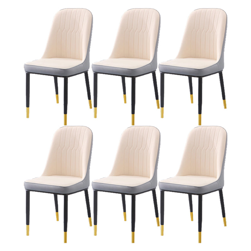 Scandinavian Indoor Side Chair Parsons Back Metal Upholstered Dining Room Chair Gray-White 6 Piece Set Brass Gold Clearhalo ' kitchen&dining_furn' 'Dining Chairs' 'Dining Tables & Seating' 'dining_chair' 'furn' 'furn_dining_chair' 'Furniture' 'furniture_dining_chair' 'Kitchen & Dining Furniture' 'kitchen' 4008725