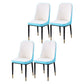 Scandinavian Indoor Side Chair Parsons Back Metal Upholstered Dining Room Chair White-Blue 4 Piece Set Brass Gold Clearhalo ' kitchen&dining_furn' 'Dining Chairs' 'Dining Tables & Seating' 'dining_chair' 'furn' 'furn_dining_chair' 'Furniture' 'furniture_dining_chair' 'Kitchen & Dining Furniture' 'kitchen' 4008728