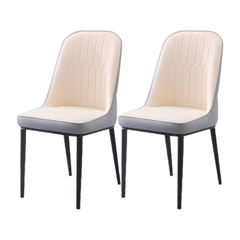Scandinavian Indoor Side Chair Parsons Back Metal Upholstered Dining Room Chair Gray-White 2 Piece Set Black Clearhalo ' kitchen&dining_furn' 'Dining Chairs' 'Dining Tables & Seating' 'dining_chair' 'furn' 'furn_dining_chair' 'Furniture' 'furniture_dining_chair' 'Kitchen & Dining Furniture' 'kitchen' 4008733