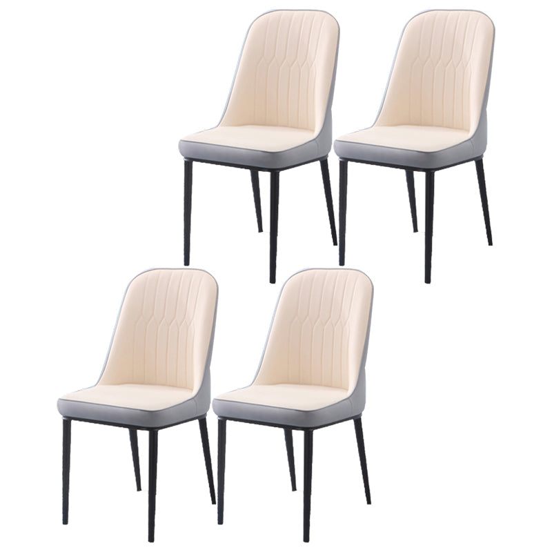 Scandinavian Indoor Side Chair Parsons Back Metal Upholstered Dining Room Chair Gray-White 4 Piece Set Black Clearhalo ' kitchen&dining_furn' 'Dining Chairs' 'Dining Tables & Seating' 'dining_chair' 'furn' 'furn_dining_chair' 'Furniture' 'furniture_dining_chair' 'Kitchen & Dining Furniture' 'kitchen' 4008734