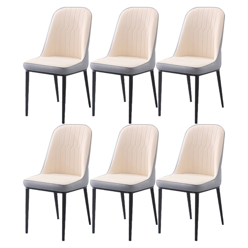 Scandinavian Indoor Side Chair Parsons Back Metal Upholstered Dining Room Chair Gray-White 6 Piece Set Black Clearhalo ' kitchen&dining_furn' 'Dining Chairs' 'Dining Tables & Seating' 'dining_chair' 'furn' 'furn_dining_chair' 'Furniture' 'furniture_dining_chair' 'Kitchen & Dining Furniture' 'kitchen' 4008735
