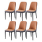 Scandinavian Indoor Side Chair Parsons Back Metal Upholstered Dining Room Chair Orange-Gray 6 Piece Set Black Clearhalo ' kitchen&dining_furn' 'Dining Chairs' 'Dining Tables & Seating' 'dining_chair' 'furn' 'furn_dining_chair' 'Furniture' 'furniture_dining_chair' 'Kitchen & Dining Furniture' 'kitchen' 4008741