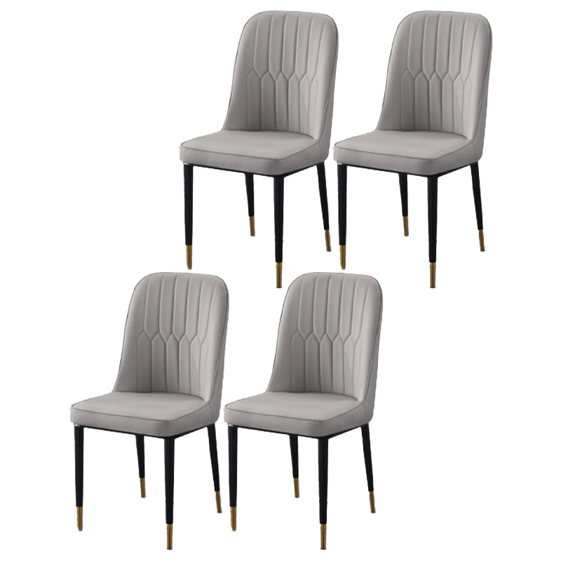 Scandinavian Indoor Side Chair Parsons Back Metal Upholstered Dining Room Chair Dark Gray 4 Piece Set Brass Gold Clearhalo ' kitchen&dining_furn' 'Dining Chairs' 'Dining Tables & Seating' 'dining_chair' 'furn' 'furn_dining_chair' 'Furniture' 'furniture_dining_chair' 'Kitchen & Dining Furniture' 'kitchen' 4008746