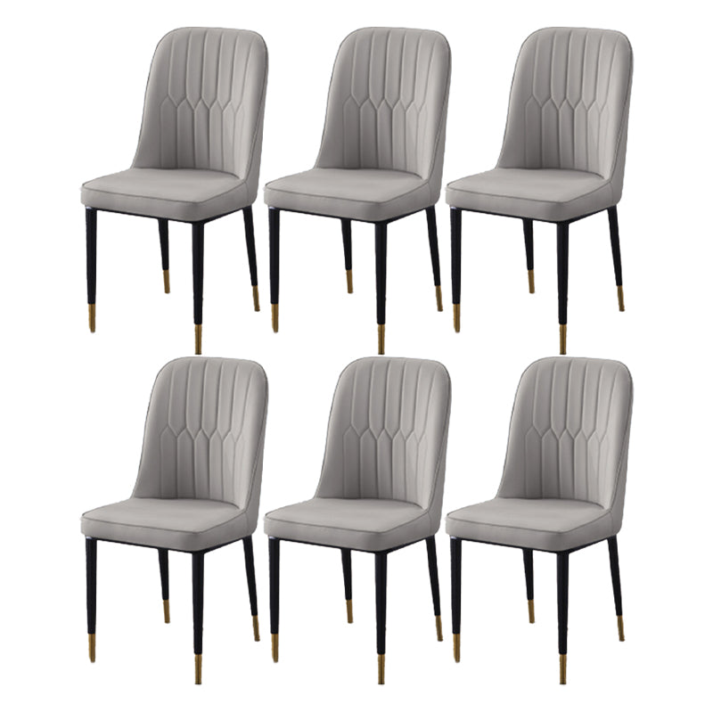 Scandinavian Indoor Side Chair Parsons Back Metal Upholstered Dining Room Chair Dark Gray 6 Piece Set Brass Gold Clearhalo ' kitchen&dining_furn' 'Dining Chairs' 'Dining Tables & Seating' 'dining_chair' 'furn' 'furn_dining_chair' 'Furniture' 'furniture_dining_chair' 'Kitchen & Dining Furniture' 'kitchen' 4008747