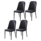 Scandinavian Indoor Side Chair Parsons Back Metal Upholstered Dining Room Chair Black 4 Piece Set Black Clearhalo ' kitchen&dining_furn' 'Dining Chairs' 'Dining Tables & Seating' 'dining_chair' 'furn' 'furn_dining_chair' 'Furniture' 'furniture_dining_chair' 'Kitchen & Dining Furniture' 'kitchen' 4008749