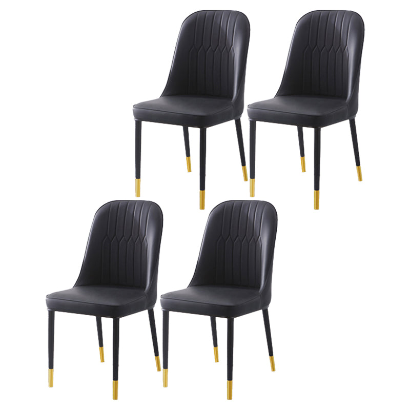 Scandinavian Indoor Side Chair Parsons Back Metal Upholstered Dining Room Chair Black 4 Piece Set Brass Gold Clearhalo ' kitchen&dining_furn' 'Dining Chairs' 'Dining Tables & Seating' 'dining_chair' 'furn' 'furn_dining_chair' 'Furniture' 'furniture_dining_chair' 'Kitchen & Dining Furniture' 'kitchen' 4008752
