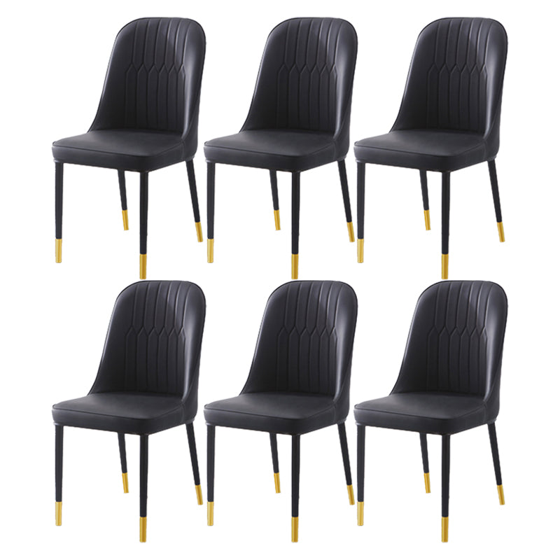 Scandinavian Indoor Side Chair Parsons Back Metal Upholstered Dining Room Chair Black 6 Piece Set Brass Gold Clearhalo ' kitchen&dining_furn' 'Dining Chairs' 'Dining Tables & Seating' 'dining_chair' 'furn' 'furn_dining_chair' 'Furniture' 'furniture_dining_chair' 'Kitchen & Dining Furniture' 'kitchen' 4008753