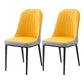 Scandinavian Indoor Side Chair Parsons Back Metal Upholstered Dining Room Chair Gray-Yellow 2 Piece Set Black Clearhalo ' kitchen&dining_furn' 'Dining Chairs' 'Dining Tables & Seating' 'dining_chair' 'furn' 'furn_dining_chair' 'Furniture' 'furniture_dining_chair' 'Kitchen & Dining Furniture' 'kitchen' 4008754