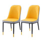 Scandinavian Indoor Side Chair Parsons Back Metal Upholstered Dining Room Chair Gray-Yellow 2 Piece Set Brass Gold Clearhalo ' kitchen&dining_furn' 'Dining Chairs' 'Dining Tables & Seating' 'dining_chair' 'furn' 'furn_dining_chair' 'Furniture' 'furniture_dining_chair' 'Kitchen & Dining Furniture' 'kitchen' 4008757