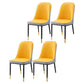 Scandinavian Indoor Side Chair Parsons Back Metal Upholstered Dining Room Chair Gray-Yellow 4 Piece Set Brass Gold Clearhalo ' kitchen&dining_furn' 'Dining Chairs' 'Dining Tables & Seating' 'dining_chair' 'furn' 'furn_dining_chair' 'Furniture' 'furniture_dining_chair' 'Kitchen & Dining Furniture' 'kitchen' 4008758