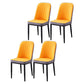 Scandinavian Indoor Side Chair Parsons Back Metal Upholstered Dining Room Chair Gray-Orange 4 Piece Set Black Clearhalo ' kitchen&dining_furn' 'Dining Chairs' 'Dining Tables & Seating' 'dining_chair' 'furn' 'furn_dining_chair' 'Furniture' 'furniture_dining_chair' 'Kitchen & Dining Furniture' 'kitchen' 4008761