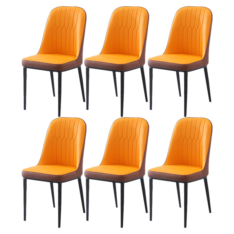 Scandinavian Indoor Side Chair Parsons Back Metal Upholstered Dining Room Chair Orange 6 Piece Set Black Clearhalo ' kitchen&dining_furn' 'Dining Chairs' 'Dining Tables & Seating' 'dining_chair' 'furn' 'furn_dining_chair' 'Furniture' 'furniture_dining_chair' 'Kitchen & Dining Furniture' 'kitchen' 4008771