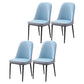 Scandinavian Indoor Side Chair Parsons Back Metal Upholstered Dining Room Chair Blue-Gray 4 Piece Set Black Clearhalo ' kitchen&dining_furn' 'Dining Chairs' 'Dining Tables & Seating' 'dining_chair' 'furn' 'furn_dining_chair' 'Furniture' 'furniture_dining_chair' 'Kitchen & Dining Furniture' 'kitchen' 4008773