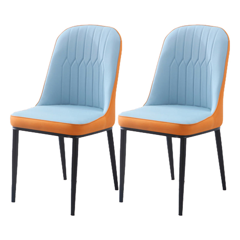Scandinavian Indoor Side Chair Parsons Back Metal Upholstered Dining Room Chair Orange Blue 2 Piece Set Black Clearhalo ' kitchen&dining_furn' 'Dining Chairs' 'Dining Tables & Seating' 'dining_chair' 'furn' 'furn_dining_chair' 'Furniture' 'furniture_dining_chair' 'Kitchen & Dining Furniture' 'kitchen' 4008778