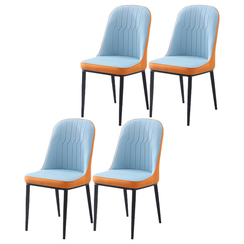 Scandinavian Indoor Side Chair Parsons Back Metal Upholstered Dining Room Chair Orange Blue 4 Piece Set Black Clearhalo ' kitchen&dining_furn' 'Dining Chairs' 'Dining Tables & Seating' 'dining_chair' 'furn' 'furn_dining_chair' 'Furniture' 'furniture_dining_chair' 'Kitchen & Dining Furniture' 'kitchen' 4008779
