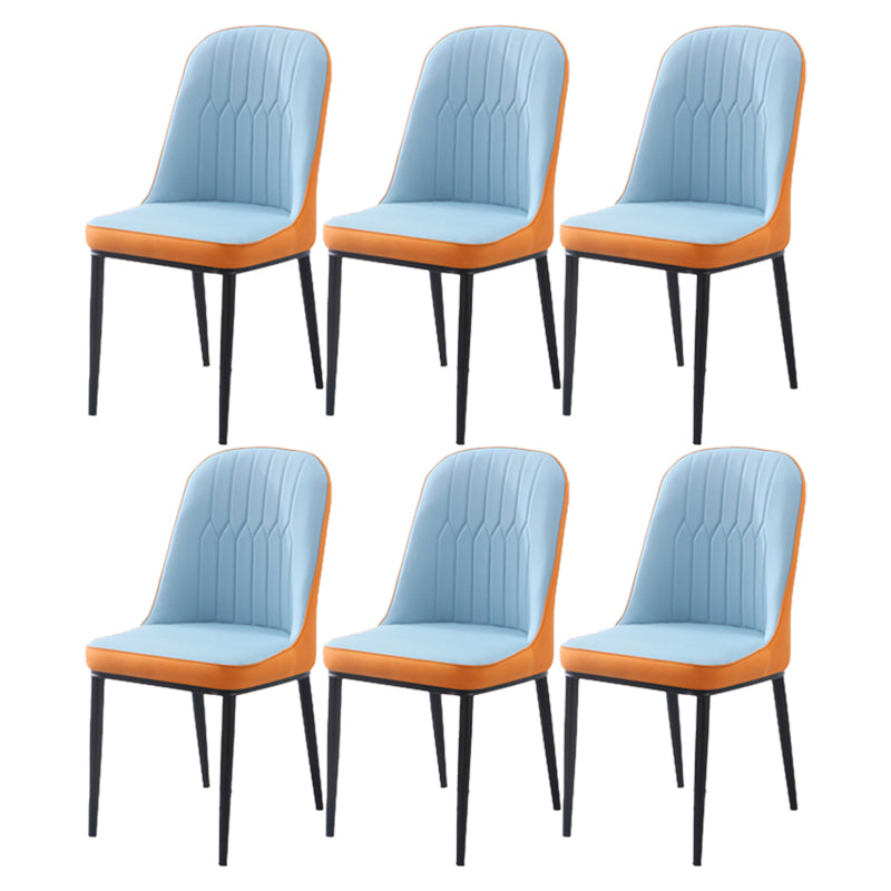 Scandinavian Indoor Side Chair Parsons Back Metal Upholstered Dining Room Chair Orange Blue 6 Piece Set Black Clearhalo ' kitchen&dining_furn' 'Dining Chairs' 'Dining Tables & Seating' 'dining_chair' 'furn' 'furn_dining_chair' 'Furniture' 'furniture_dining_chair' 'Kitchen & Dining Furniture' 'kitchen' 4008780