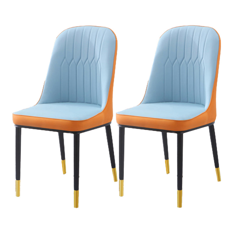 Scandinavian Indoor Side Chair Parsons Back Metal Upholstered Dining Room Chair Orange Blue 2 Piece Set Brass Gold Clearhalo ' kitchen&dining_furn' 'Dining Chairs' 'Dining Tables & Seating' 'dining_chair' 'furn' 'furn_dining_chair' 'Furniture' 'furniture_dining_chair' 'Kitchen & Dining Furniture' 'kitchen' 4008781