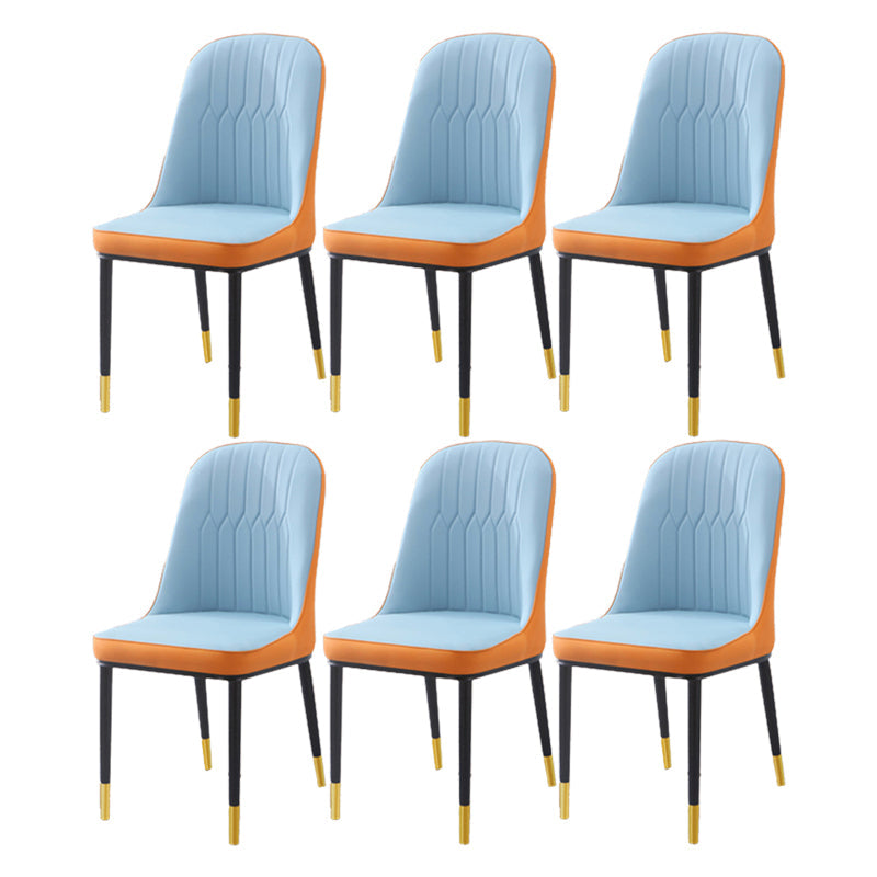 Scandinavian Indoor Side Chair Parsons Back Metal Upholstered Dining Room Chair Orange Blue 6 Piece Set Brass Gold Clearhalo ' kitchen&dining_furn' 'Dining Chairs' 'Dining Tables & Seating' 'dining_chair' 'furn' 'furn_dining_chair' 'Furniture' 'furniture_dining_chair' 'Kitchen & Dining Furniture' 'kitchen' 4008783