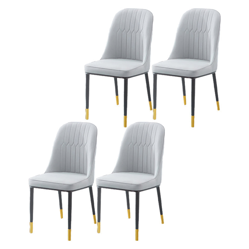 Scandinavian Indoor Side Chair Parsons Back Metal Upholstered Dining Room Chair Grey 4 Piece Set Brass Gold Clearhalo ' kitchen&dining_furn' 'Dining Chairs' 'Dining Tables & Seating' 'dining_chair' 'furn' 'furn_dining_chair' 'Furniture' 'furniture_dining_chair' 'Kitchen & Dining Furniture' 'kitchen' 4008785