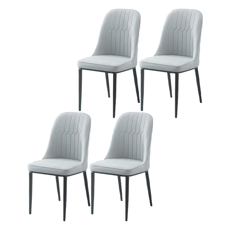 Scandinavian Indoor Side Chair Parsons Back Metal Upholstered Dining Room Chair Grey 4 Piece Set Black Clearhalo ' kitchen&dining_furn' 'Dining Chairs' 'Dining Tables & Seating' 'dining_chair' 'furn' 'furn_dining_chair' 'Furniture' 'furniture_dining_chair' 'Kitchen & Dining Furniture' 'kitchen' 4008788