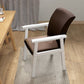 Contemporary Indoor Arm Chair Solid Back Upholstered Wood Single Dining Room Chair Coffee White Clearhalo ' kitchen&dining_furn' 'Dining Chairs' 'Dining Tables & Seating' 'dining_chair' 'furn' 'furn_dining_chair' 'Furniture' 'furniture_dining_chair' 'Kitchen & Dining Furniture' 'kitchen' 4008795
