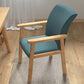 Contemporary Indoor Arm Chair Solid Back Upholstered Wood Single Dining Room Chair Blue Natural Wood Clearhalo ' kitchen&dining_furn' 'Dining Chairs' 'Dining Tables & Seating' 'dining_chair' 'furn' 'furn_dining_chair' 'Furniture' 'furniture_dining_chair' 'Kitchen & Dining Furniture' 'kitchen' 4008798