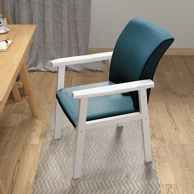 Contemporary Indoor Arm Chair Solid Back Upholstered Wood Single Dining Room Chair Blue White Clearhalo ' kitchen&dining_furn' 'Dining Chairs' 'Dining Tables & Seating' 'dining_chair' 'furn' 'furn_dining_chair' 'Furniture' 'furniture_dining_chair' 'Kitchen & Dining Furniture' 'kitchen' 4008799