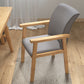Contemporary Indoor Arm Chair Solid Back Upholstered Wood Single Dining Room Chair Grey Natural Wood Clearhalo ' kitchen&dining_furn' 'Dining Chairs' 'Dining Tables & Seating' 'dining_chair' 'furn' 'furn_dining_chair' 'Furniture' 'furniture_dining_chair' 'Kitchen & Dining Furniture' 'kitchen' 4008804