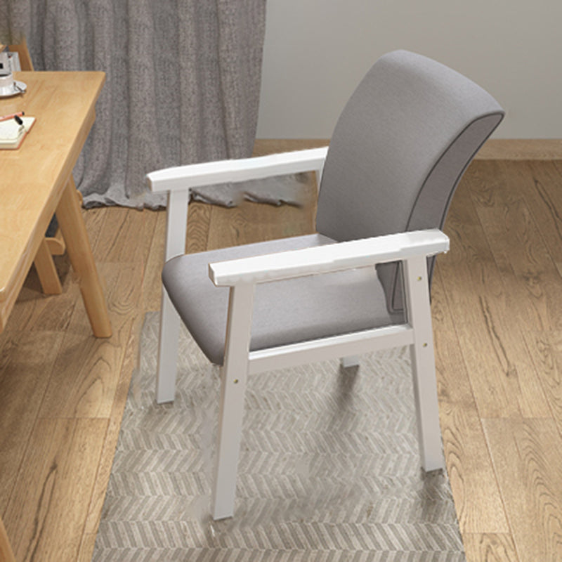 Contemporary Indoor Arm Chair Solid Back Upholstered Wood Single Dining Room Chair Grey White Clearhalo ' kitchen&dining_furn' 'Dining Chairs' 'Dining Tables & Seating' 'dining_chair' 'furn' 'furn_dining_chair' 'Furniture' 'furniture_dining_chair' 'Kitchen & Dining Furniture' 'kitchen' 4008807