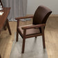 Indoor Contemporary Arm Chair Solid Back Upholstered Wood Single Dining Room Chair Coffee Walnut Clearhalo ' kitchen&dining_furn' 'Dining Chairs' 'Dining Tables & Seating' 'dining_chair' 'furn' 'furn_dining_chair' 'Furniture' 'furniture_dining_chair' 'Kitchen & Dining Furniture' 'kitchen' 4008819