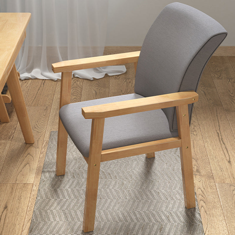 Indoor Contemporary Arm Chair Solid Back Upholstered Wood Single Dining Room Chair Clearhalo ' kitchen&dining_furn' 'Dining Chairs' 'Dining Tables & Seating' 'dining_chair' 'furn' 'furn_dining_chair' 'Furniture' 'furniture_dining_chair' 'Kitchen & Dining Furniture' 'kitchen' 4008820