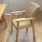 Indoor Contemporary Arm Chair Solid Back Upholstered Wood Single Dining Room Chair Khaki Natural Wood Clearhalo ' kitchen&dining_furn' 'Dining Chairs' 'Dining Tables & Seating' 'dining_chair' 'furn' 'furn_dining_chair' 'Furniture' 'furniture_dining_chair' 'Kitchen & Dining Furniture' 'kitchen' 4008839