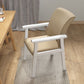 Indoor Contemporary Arm Chair Solid Back Upholstered Wood Single Dining Room Chair Khaki White Clearhalo ' kitchen&dining_furn' 'Dining Chairs' 'Dining Tables & Seating' 'dining_chair' 'furn' 'furn_dining_chair' 'Furniture' 'furniture_dining_chair' 'Kitchen & Dining Furniture' 'kitchen' 4008840