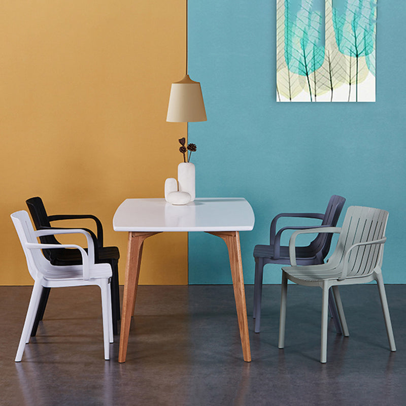 Contemporary Style Kitchen Dining Chairs Plastic Dining Stackable Arm Chairs Clearhalo ' kitchen&dining_furn' 'Dining Chairs' 'Dining Tables & Seating' 'dining_chair' 'furn' 'furn_dining_chair' 'Furniture' 'furniture_dining_chair' 'Kitchen & Dining Furniture' 'kitchen' 4008848