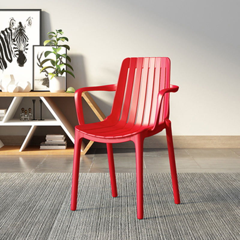 Contemporary Style Kitchen Dining Chairs Plastic Dining Stackable Arm Chairs Red 1 Piece Clearhalo ' kitchen&dining_furn' 'Dining Chairs' 'Dining Tables & Seating' 'dining_chair' 'furn' 'furn_dining_chair' 'Furniture' 'furniture_dining_chair' 'Kitchen & Dining Furniture' 'kitchen' 4008860