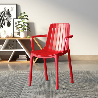 Contemporary Style Kitchen Dining Chairs Plastic Dining Stackable Arm Chairs Red 1 Piece Clearhalo ' kitchen&dining_furn' 'Dining Chairs' 'Dining Tables & Seating' 'dining_chair' 'furn' 'furn_dining_chair' 'Furniture' 'furniture_dining_chair' 'Kitchen & Dining Furniture' 'kitchen' 4008860