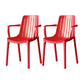 Contemporary Style Kitchen Dining Chairs Plastic Dining Stackable Arm Chairs Red 2 Piece Set Clearhalo ' kitchen&dining_furn' 'Dining Chairs' 'Dining Tables & Seating' 'dining_chair' 'furn' 'furn_dining_chair' 'Furniture' 'furniture_dining_chair' 'Kitchen & Dining Furniture' 'kitchen' 4008861