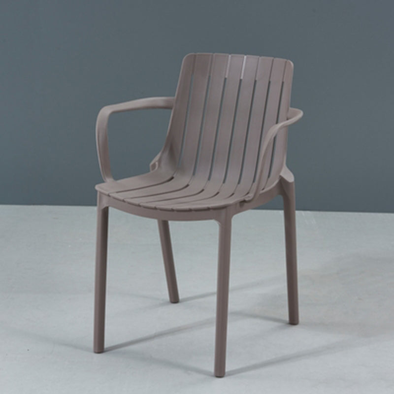 Contemporary Style Kitchen Dining Chairs Plastic Dining Stackable Arm Chairs Grey 1 Piece Clearhalo ' kitchen&dining_furn' 'Dining Chairs' 'Dining Tables & Seating' 'dining_chair' 'furn' 'furn_dining_chair' 'Furniture' 'furniture_dining_chair' 'Kitchen & Dining Furniture' 'kitchen' 4008863