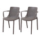 Contemporary Style Kitchen Dining Chairs Plastic Dining Stackable Arm Chairs Grey 2 Piece Set Clearhalo ' kitchen&dining_furn' 'Dining Chairs' 'Dining Tables & Seating' 'dining_chair' 'furn' 'furn_dining_chair' 'Furniture' 'furniture_dining_chair' 'Kitchen & Dining Furniture' 'kitchen' 4008864