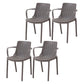 Contemporary Style Kitchen Dining Chairs Plastic Dining Stackable Arm Chairs Grey 4 Piece Set Clearhalo ' kitchen&dining_furn' 'Dining Chairs' 'Dining Tables & Seating' 'dining_chair' 'furn' 'furn_dining_chair' 'Furniture' 'furniture_dining_chair' 'Kitchen & Dining Furniture' 'kitchen' 4008865