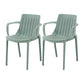 Contemporary Style Kitchen Dining Chairs Plastic Dining Stackable Arm Chairs Gray-Green 2 Piece Set Clearhalo ' kitchen&dining_furn' 'Dining Chairs' 'Dining Tables & Seating' 'dining_chair' 'furn' 'furn_dining_chair' 'Furniture' 'furniture_dining_chair' 'Kitchen & Dining Furniture' 'kitchen' 4008867