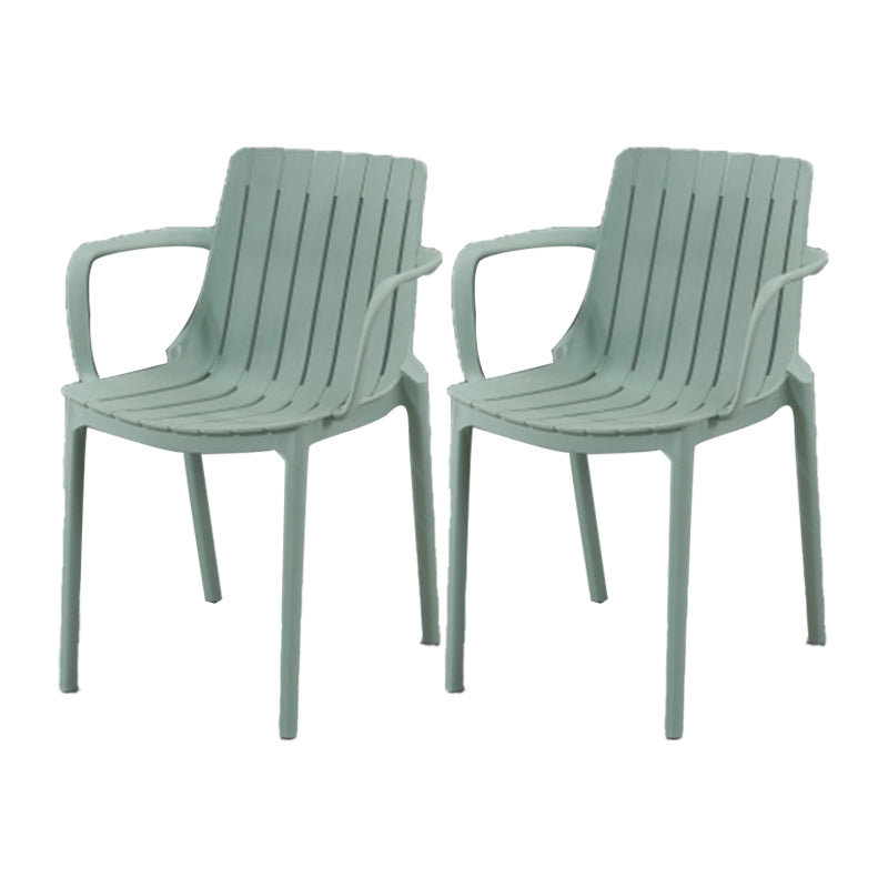Contemporary Style Kitchen Dining Chairs Plastic Dining Stackable Arm Chairs Gray-Green 2 Piece Set Clearhalo ' kitchen&dining_furn' 'Dining Chairs' 'Dining Tables & Seating' 'dining_chair' 'furn' 'furn_dining_chair' 'Furniture' 'furniture_dining_chair' 'Kitchen & Dining Furniture' 'kitchen' 4008867